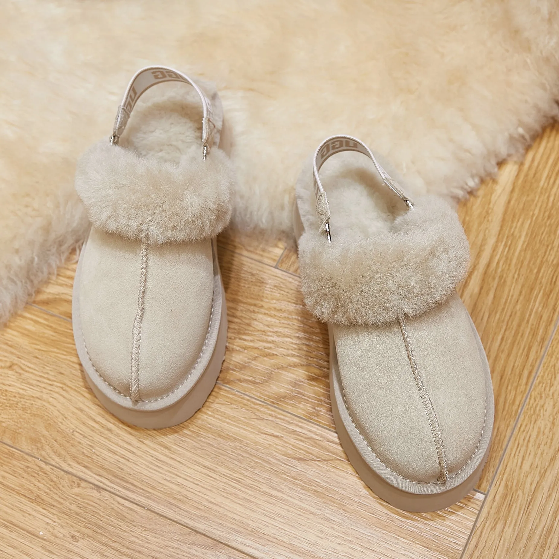 Classic Lady's Scuff - Platform Sole Premium Australian Sheepskin UGG Slippers