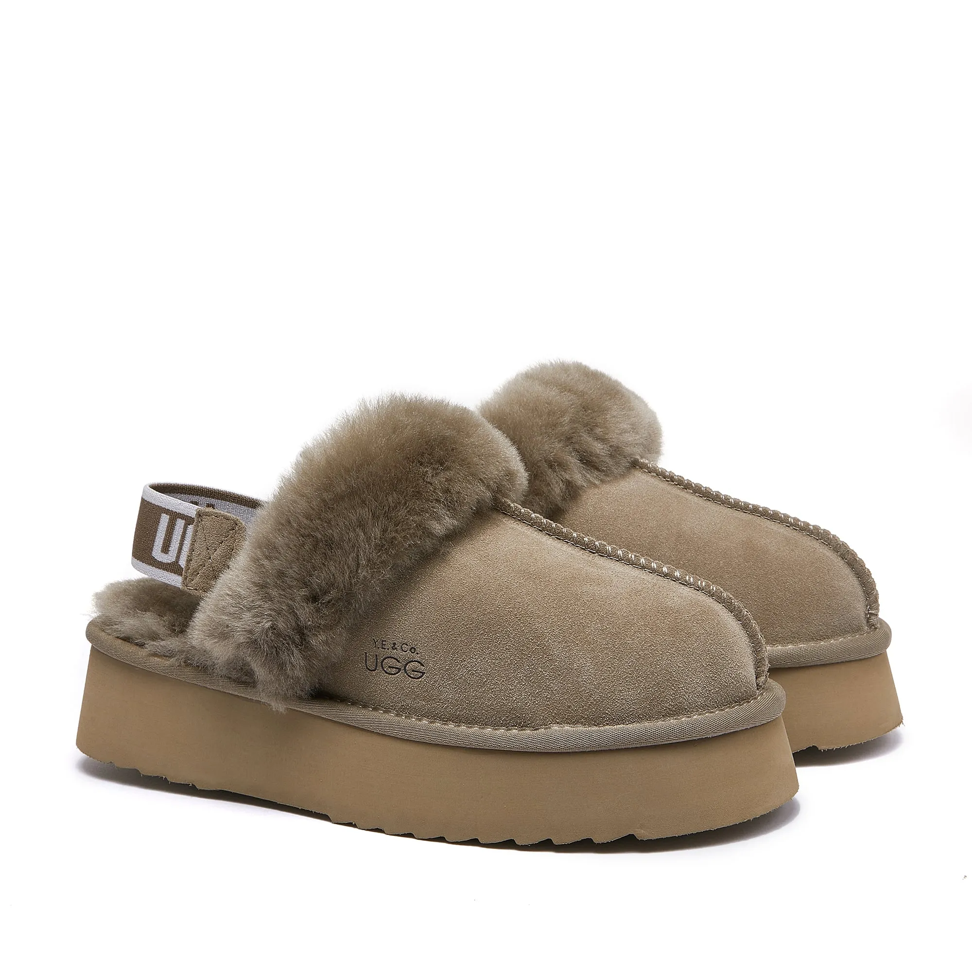 Classic Lady's Scuff - Platform Sole Premium Australian Sheepskin UGG Slippers