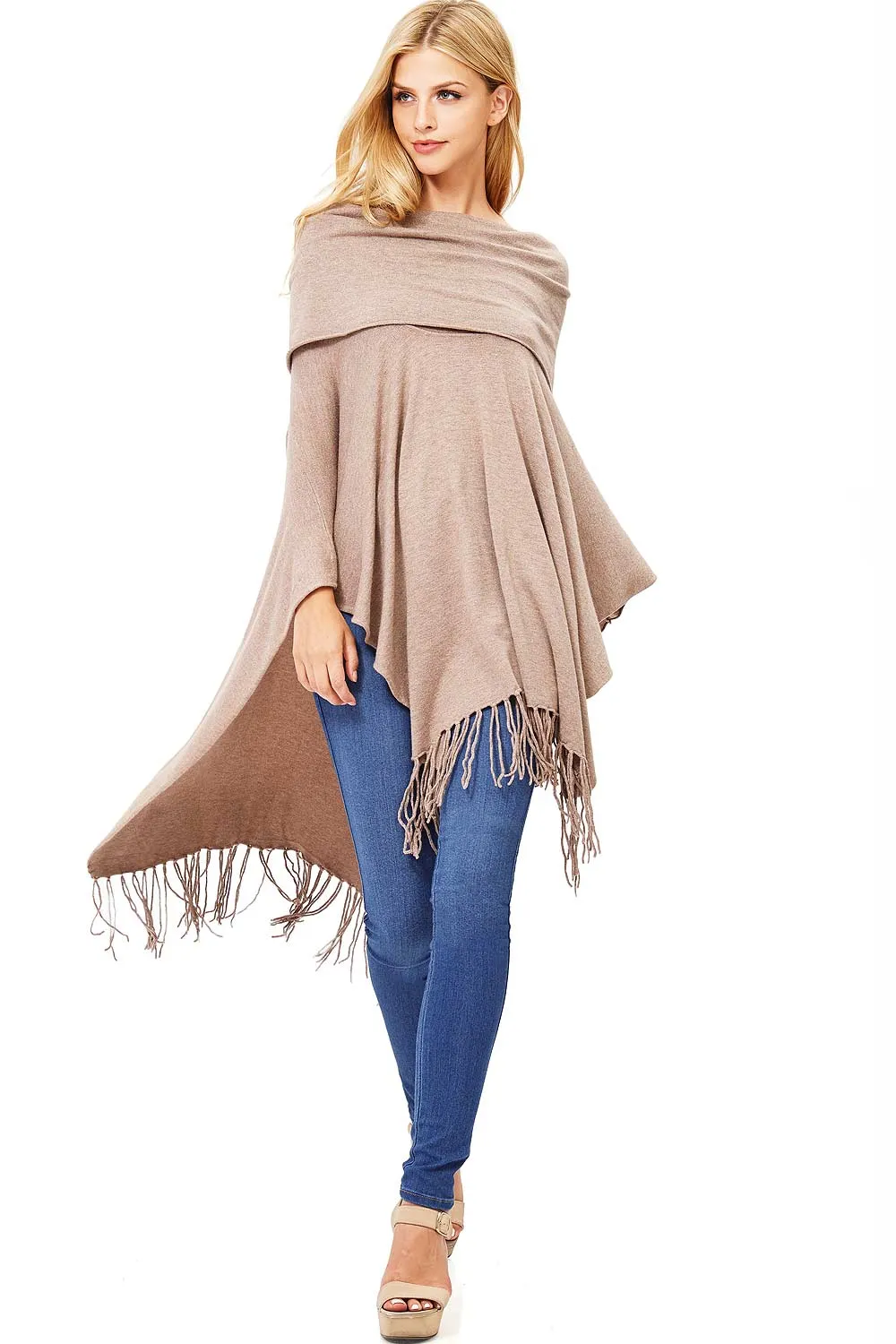 Cloaked Fringe Poncho