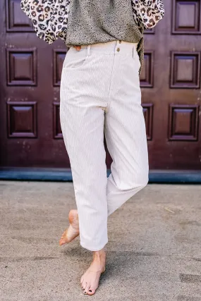 Collins Corduroy High Waisted Cream Pants | FINAL SALE