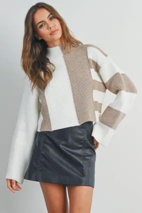 Colorblock Crop Sweater