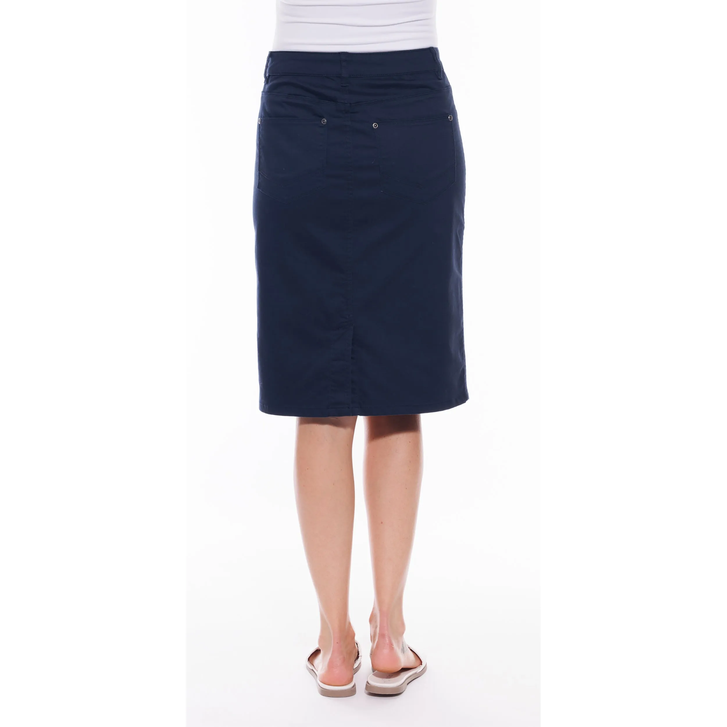 Coloured Denim Skirt by Café Latte - Navy