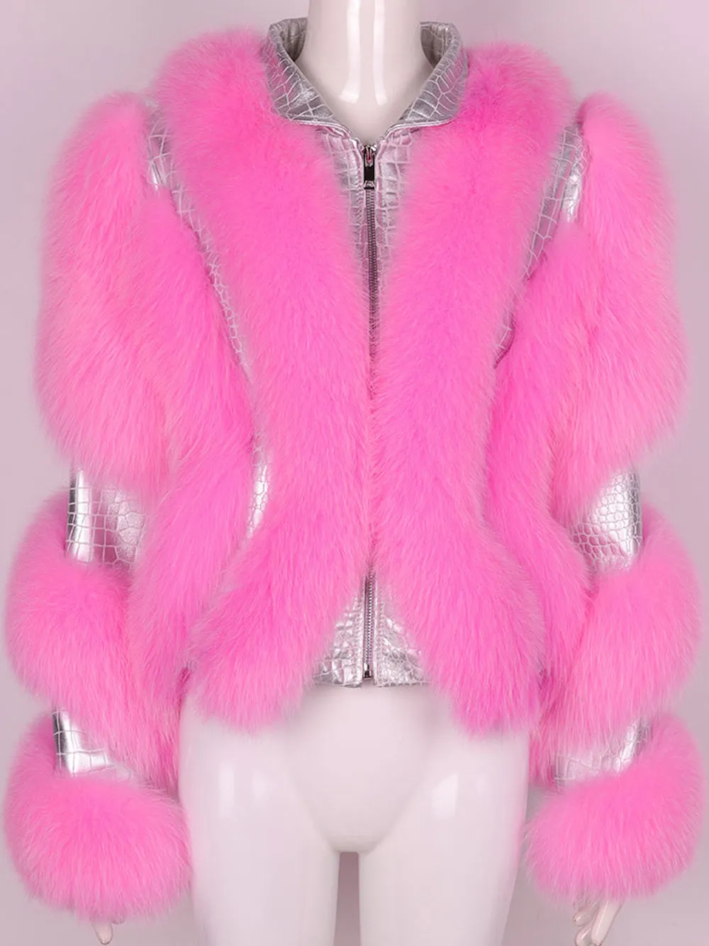 CONTORTO Fur Trim Leather Jacket