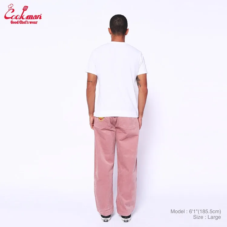 Cookman Chef Pants Semiwide- Corduroy :  FAT Pink