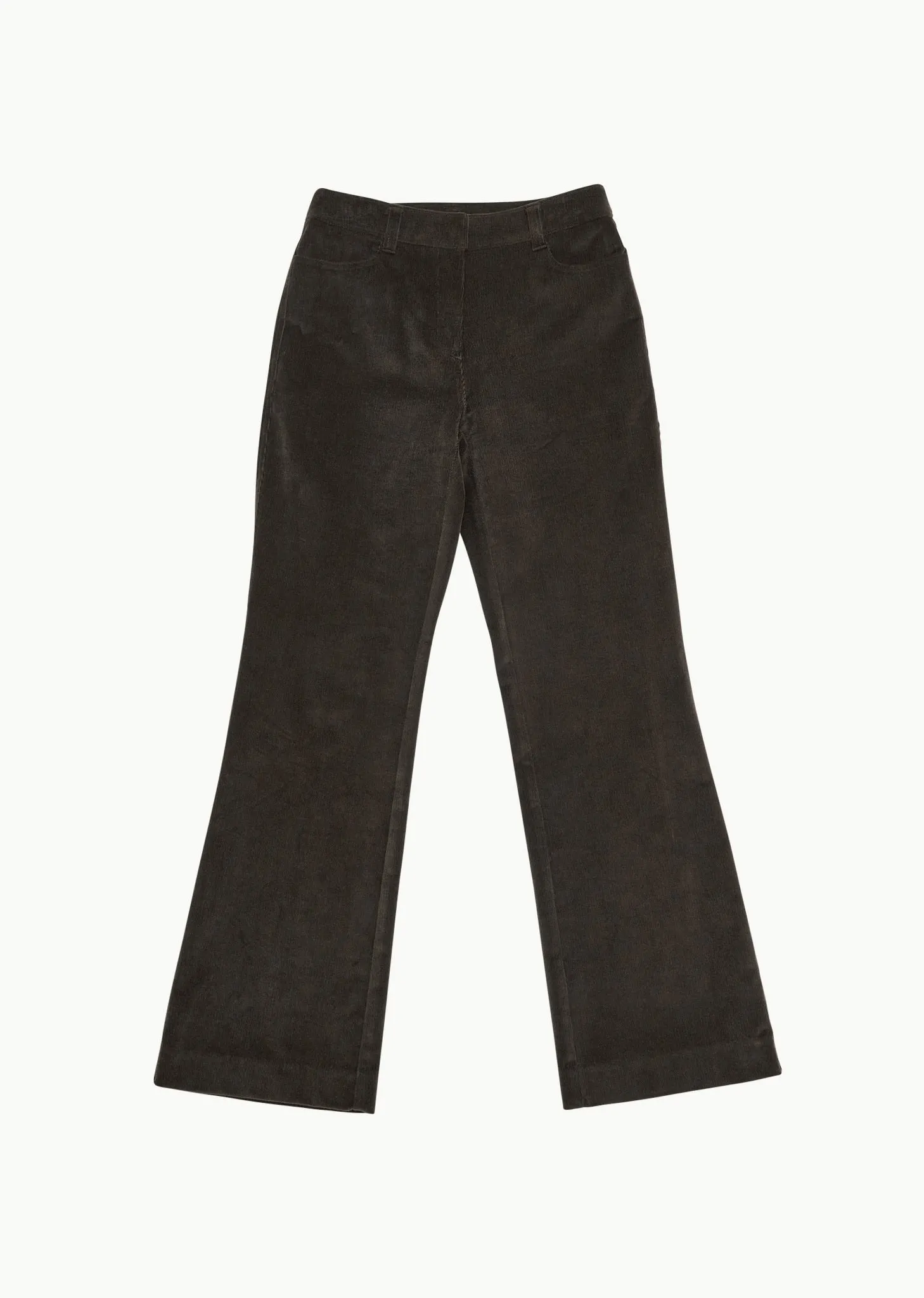 Corduroy Flared Pants in Brown