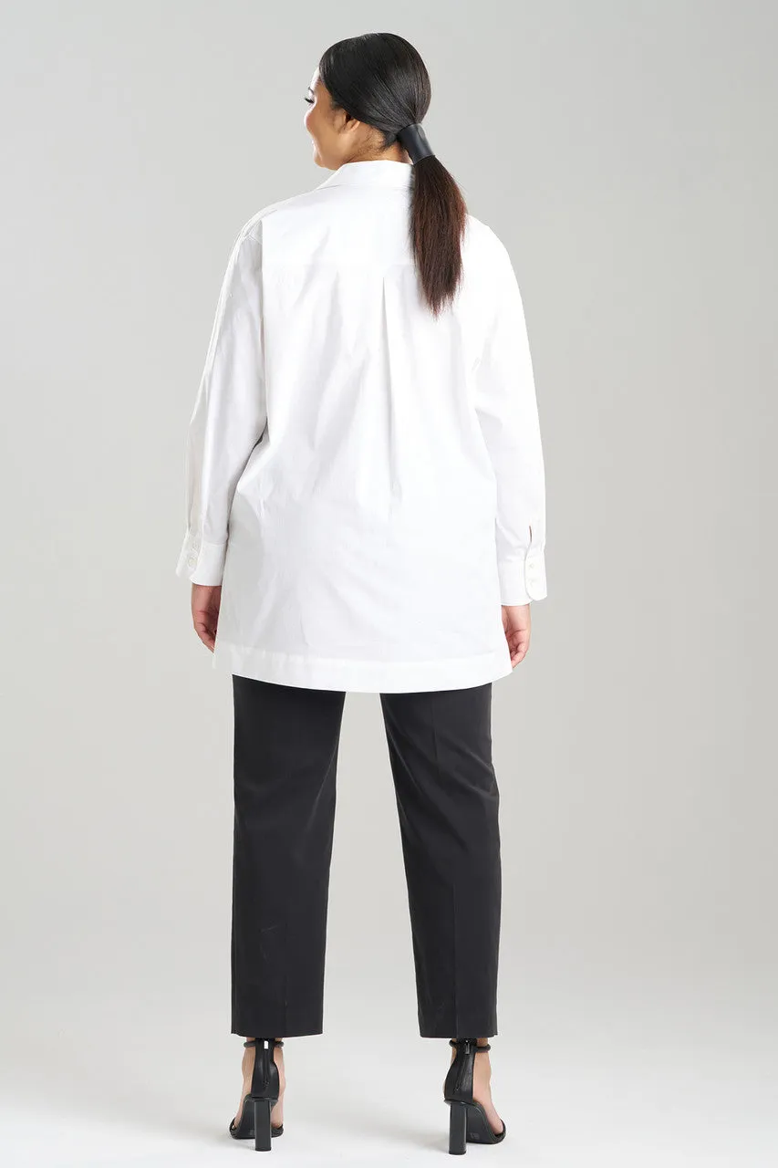 Cotton Poplin Embroidered Tunic Shirt