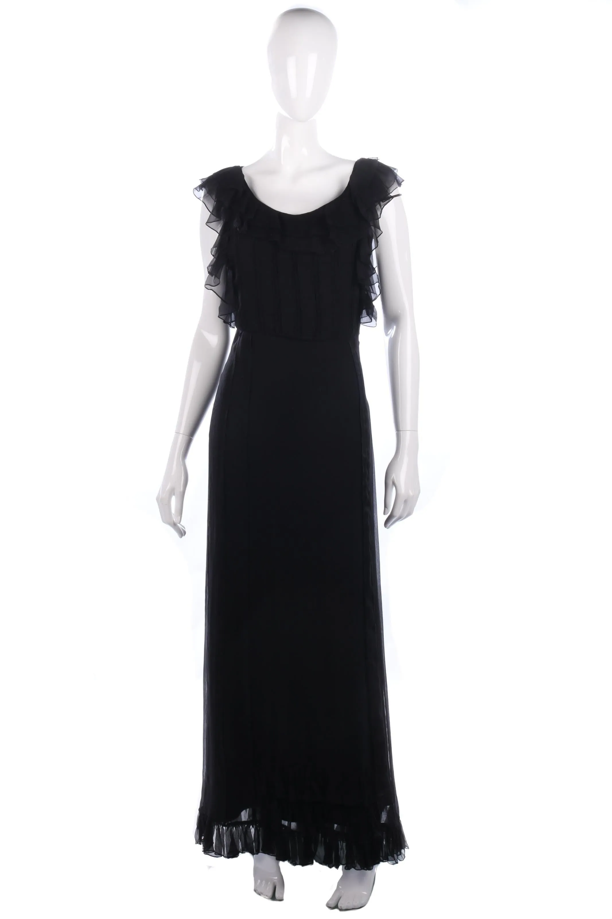 Couture Couture black silk chiffon designer dress size S/M