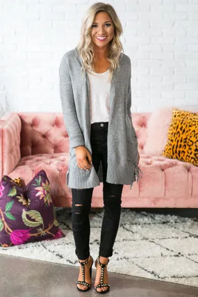 Crisp Autumn Breeze Cardigan in Grey