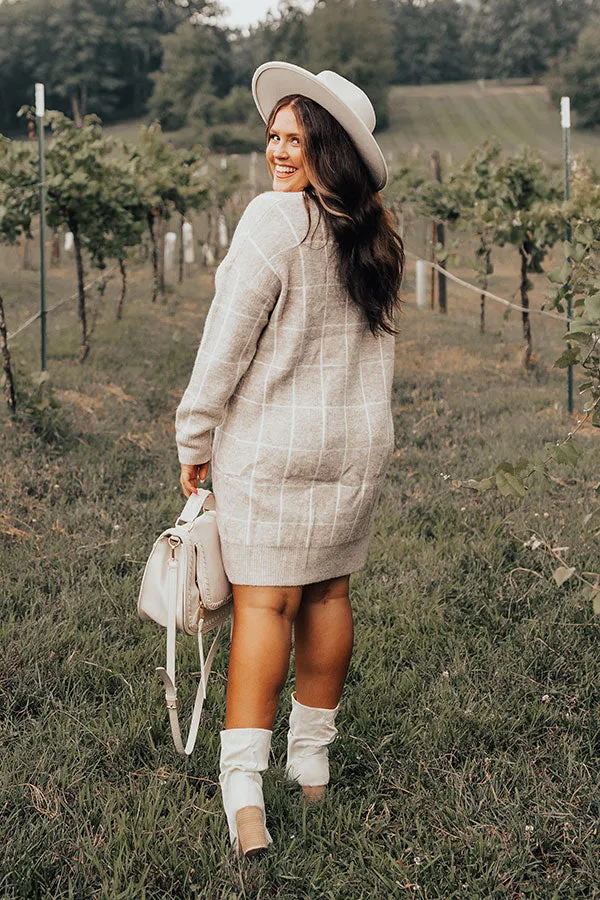 Crisp Evening Sweater Dress In Iced Latte  Curves