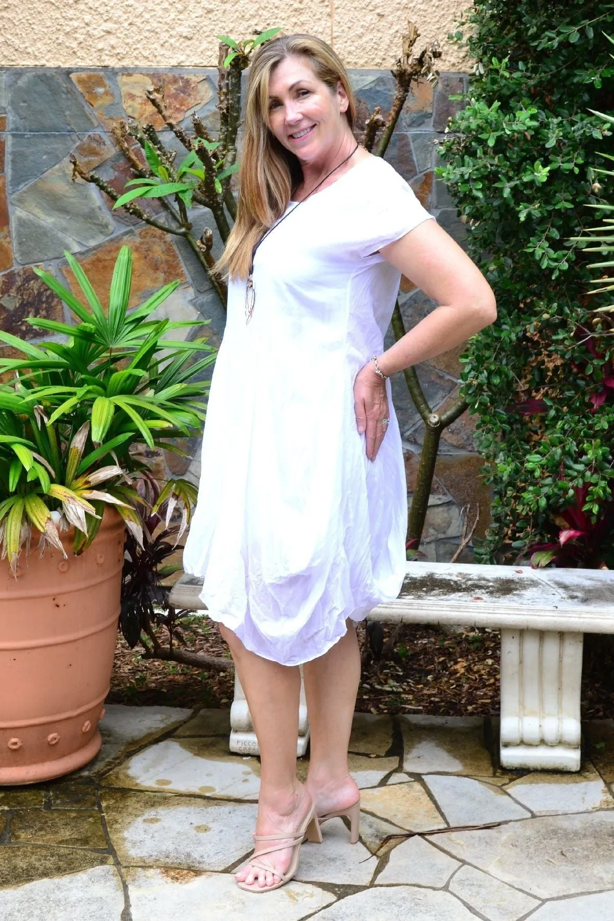 Crisp White Cotton Sophia Tunic Dress