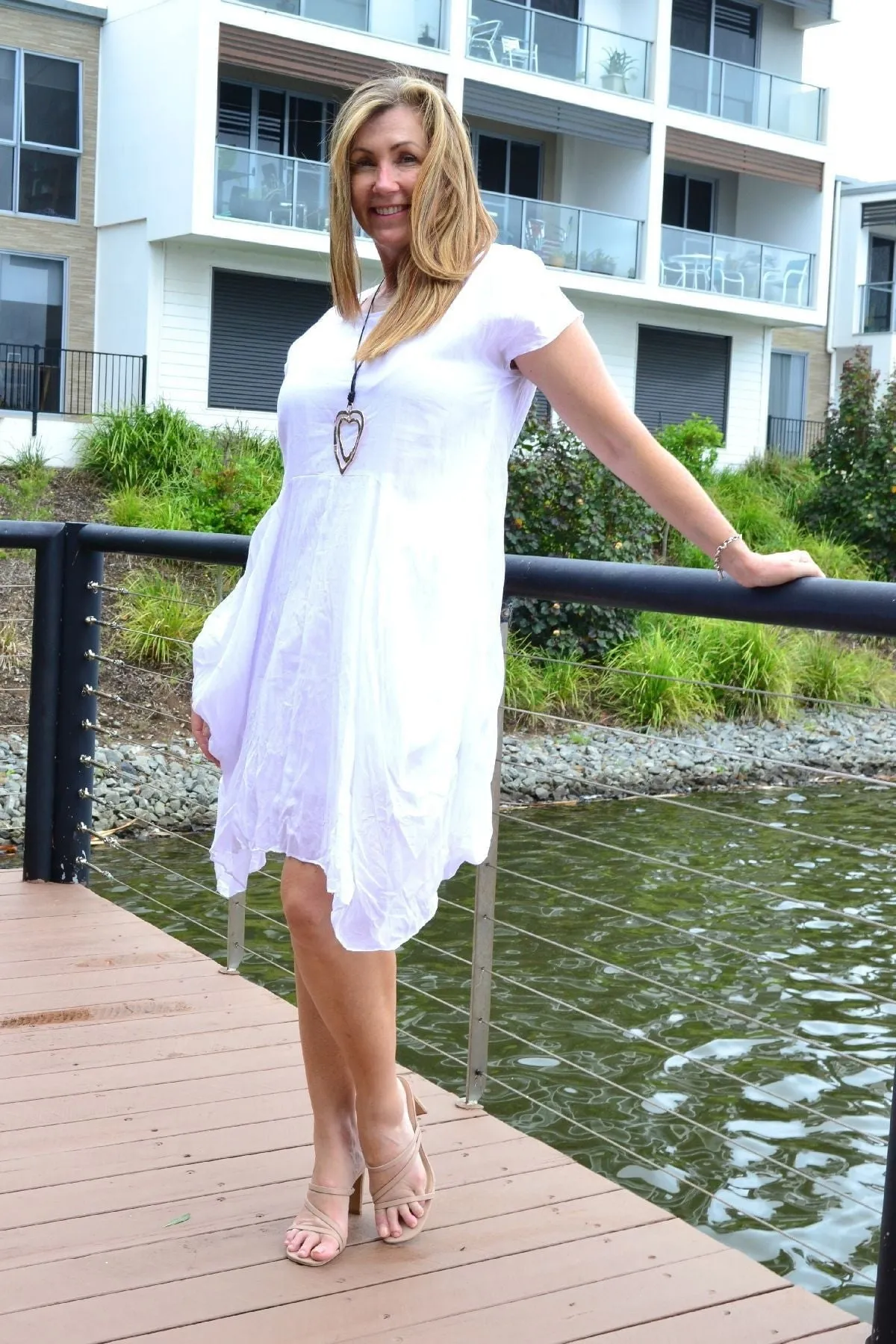 Crisp White Cotton Sophia Tunic Dress