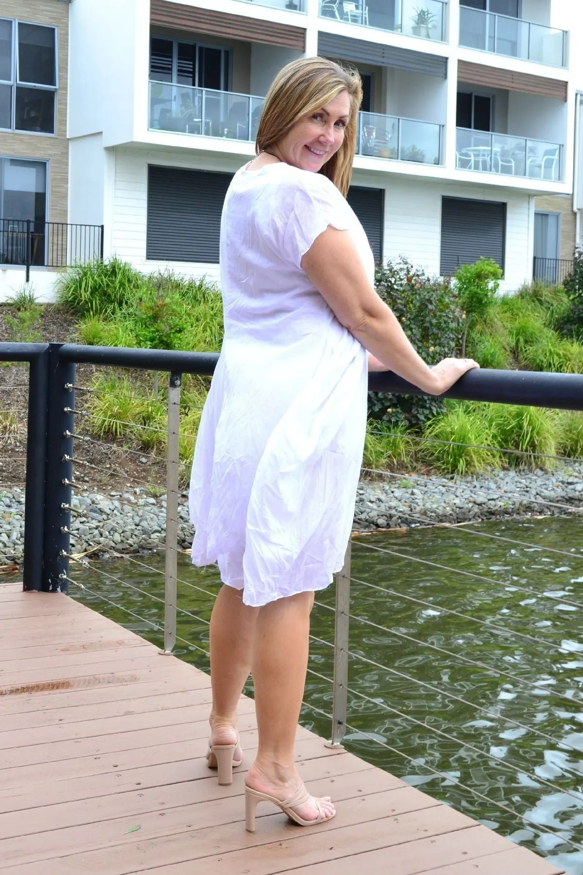 Crisp White Cotton Sophia Tunic Dress