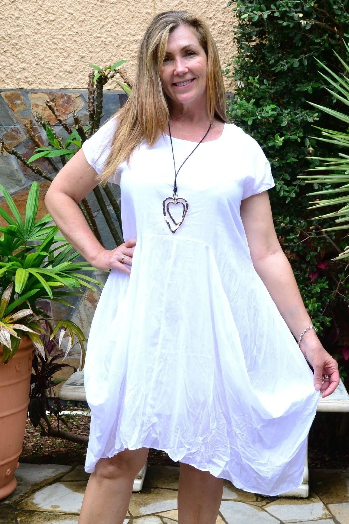 Crisp White Cotton Sophia Tunic Dress