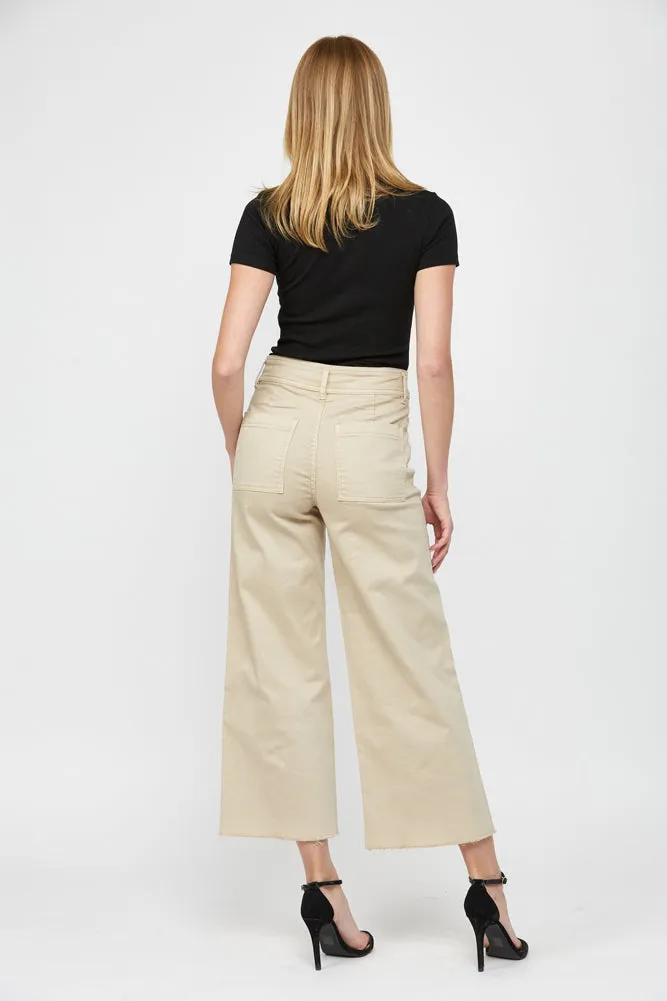 Cropped Wide Leg in Ash Mocha by Mica Denim