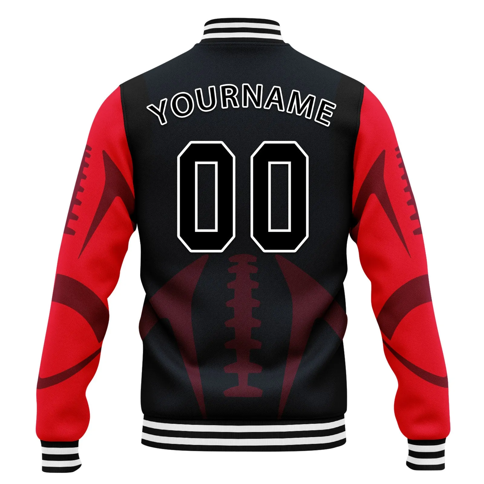 Custom Blue Houston Jacket Bomber Full-Snap Varsity Letterman Personalized Jacket FZ005-D025004-10