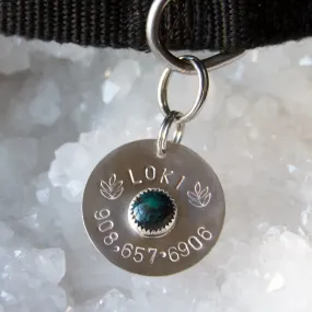 CUSTOM Turquoise Sterling Silver Luxury Dog Tag