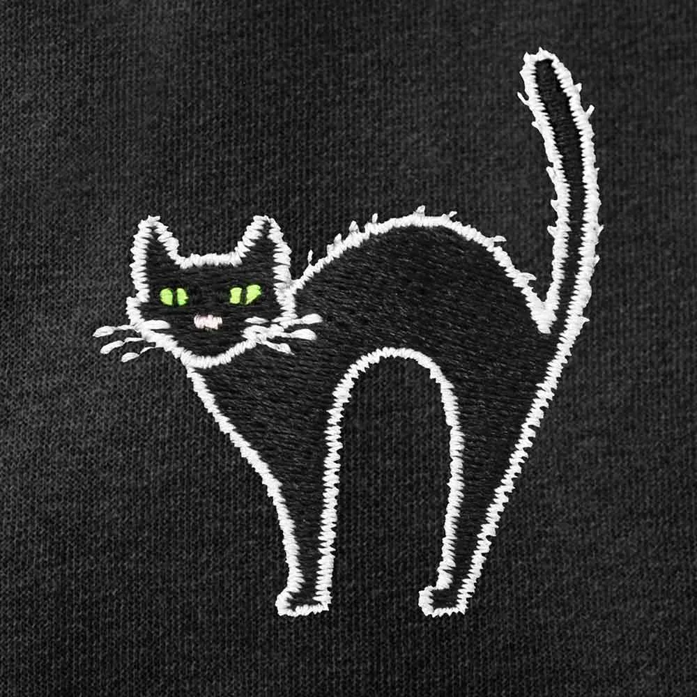 Dalix Black Cat Washed Zip Hoodie