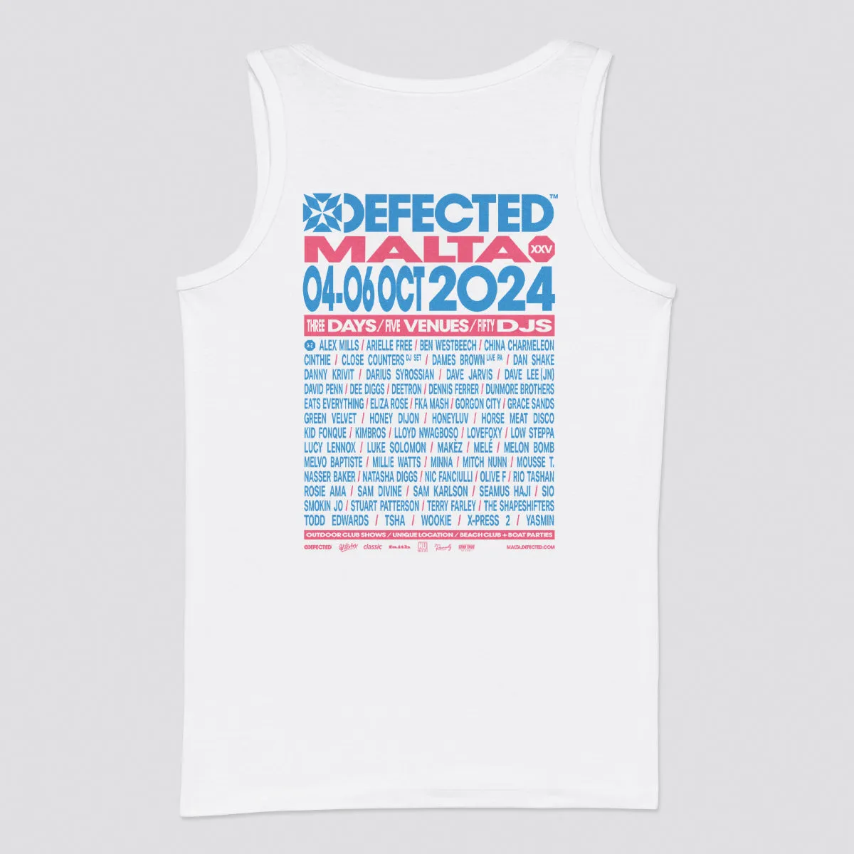 Defected Malta 2024 Line Up Vest