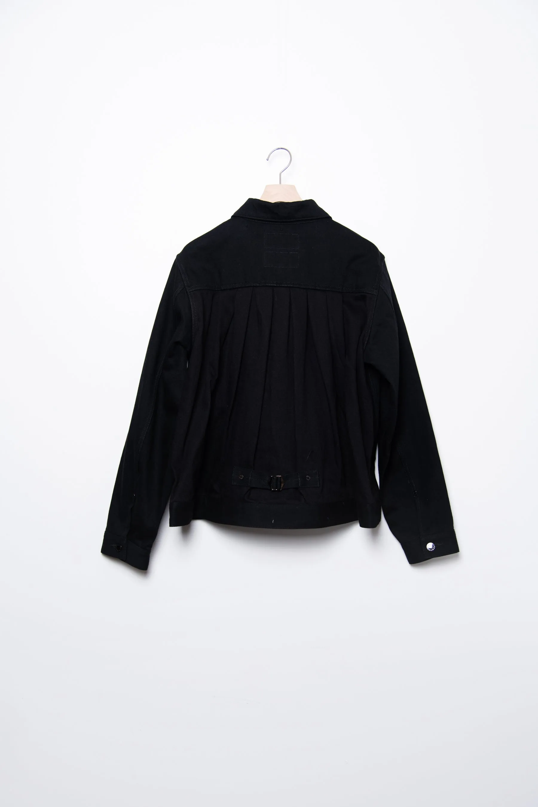 Detachable Collar Denim Jacket Black FU6-BL-01