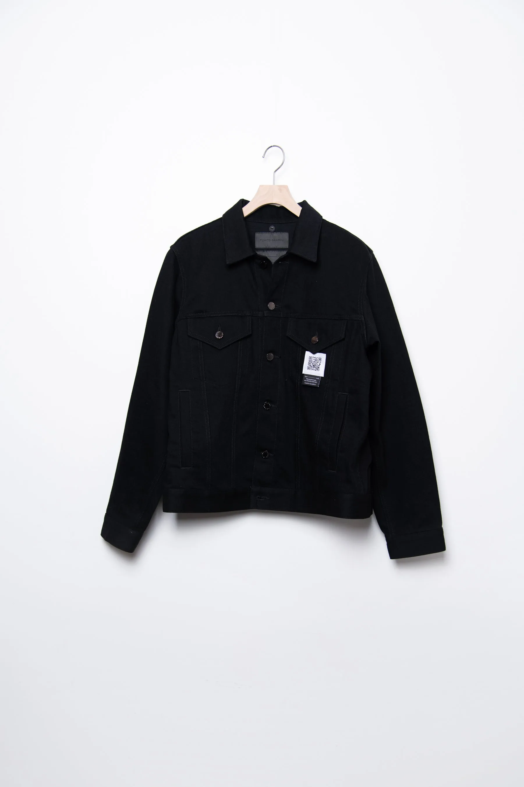 Detachable Collar Denim Jacket Black FU6-BL-01