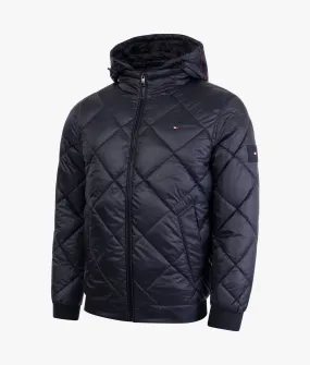 Diamond Quilted Removable Hood Jacket