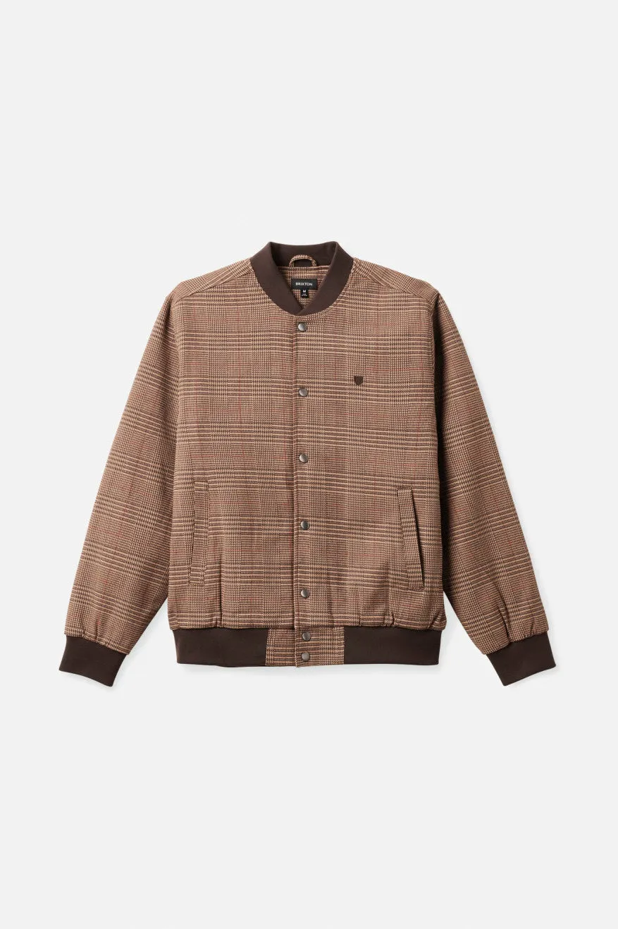 Dillinger Bomber Jacket - Brown Houndstooth