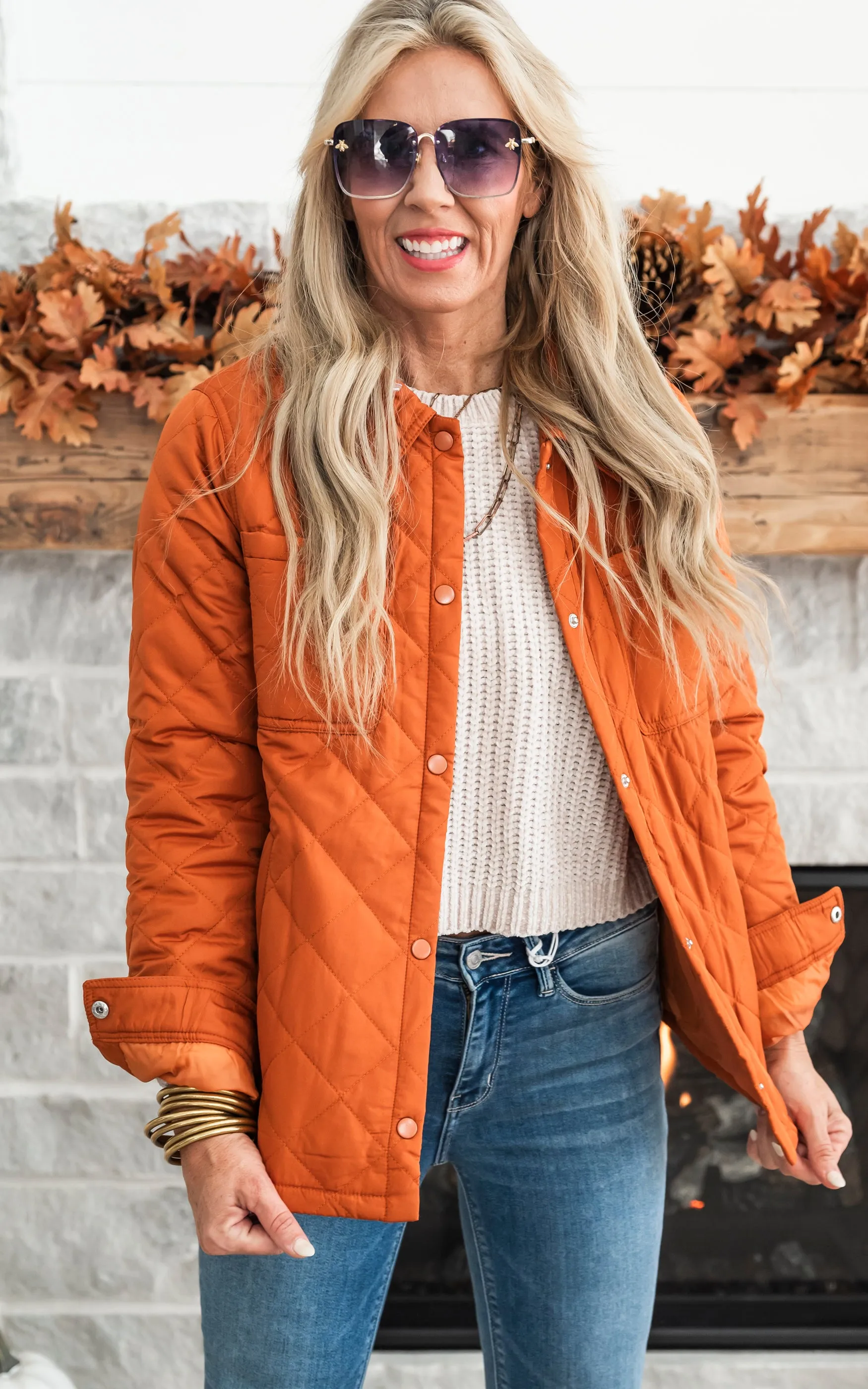 Dose of Fall Quilted Jacket - Light Copper