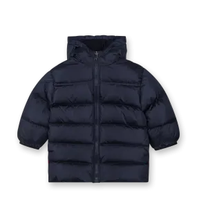 Down Jacket with Logo Marine