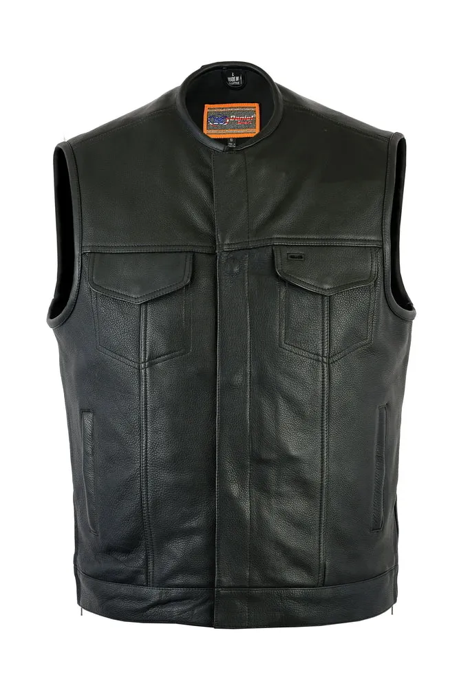 DS187 Men's CCW Pockets Multi Pocket Leather Vest