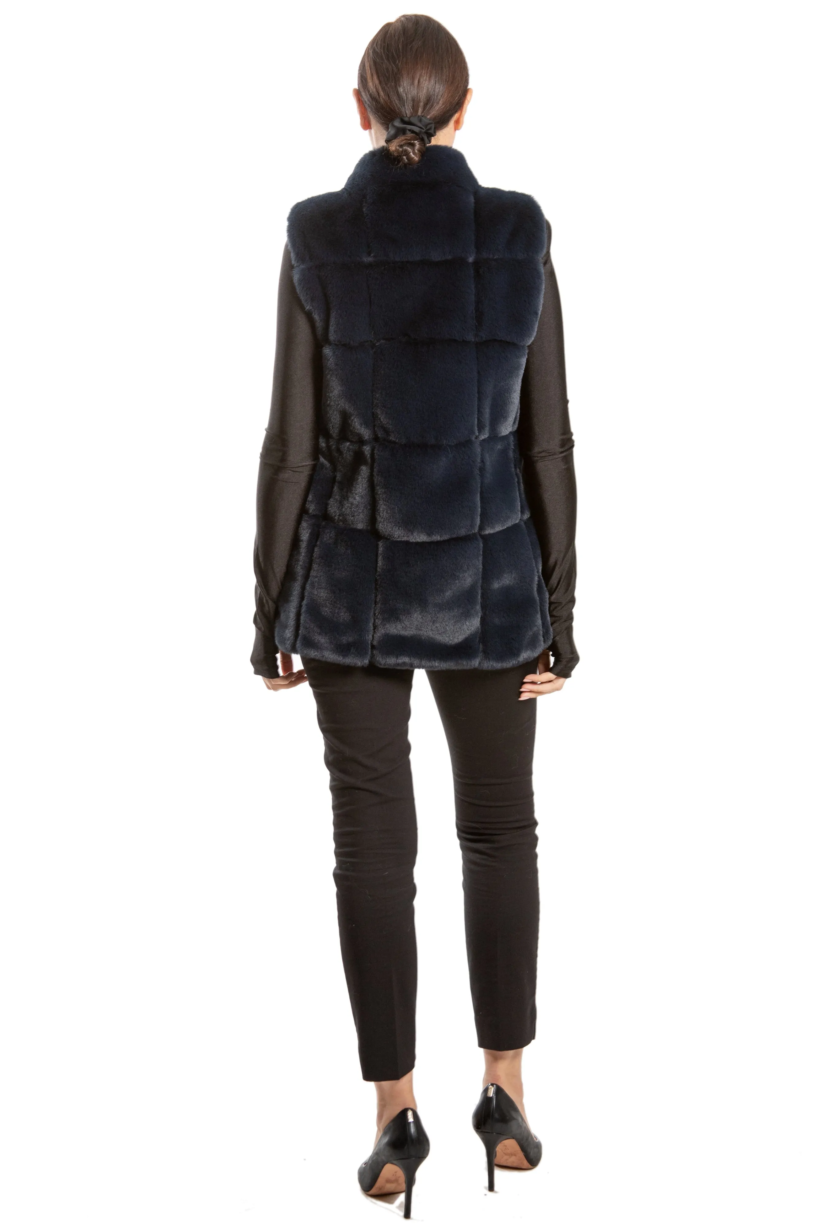 DUDINKA- Oversized faux fur vest