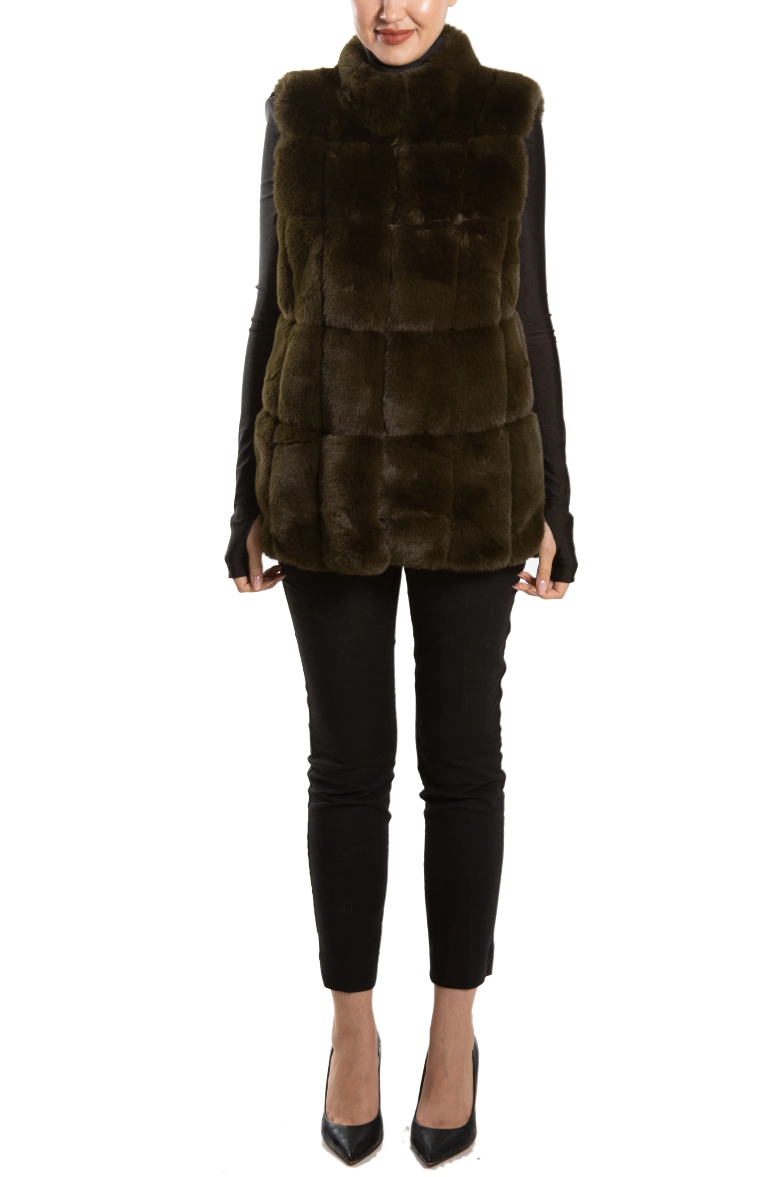 DUDINKA- Oversized faux fur vest