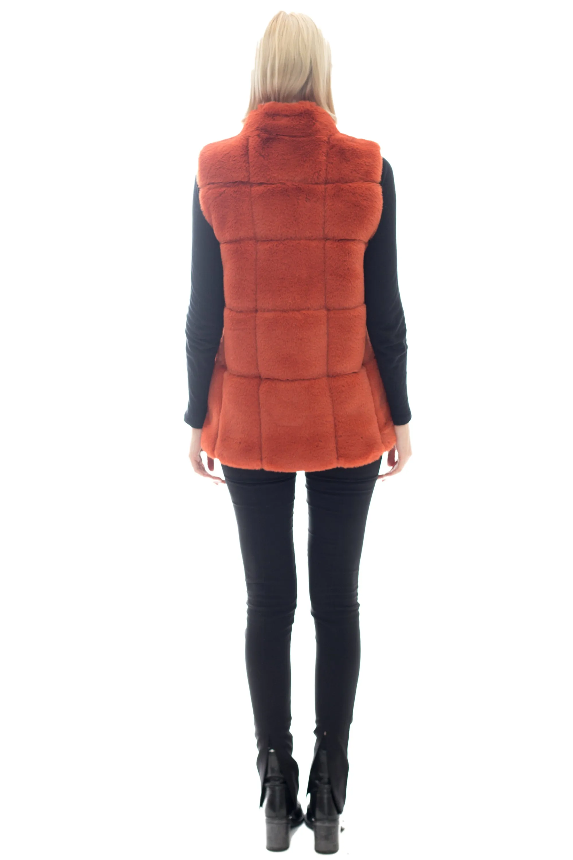 DUDINKA- Oversized faux fur vest