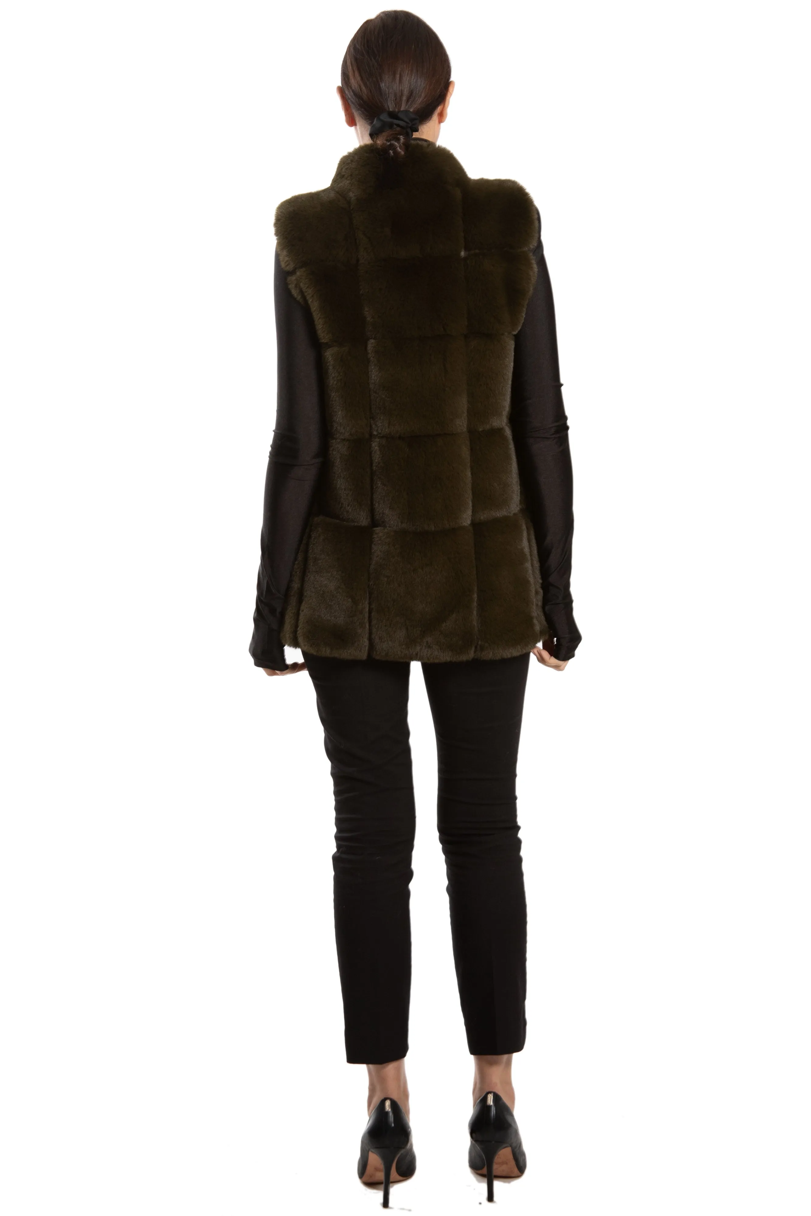 DUDINKA- Oversized faux fur vest