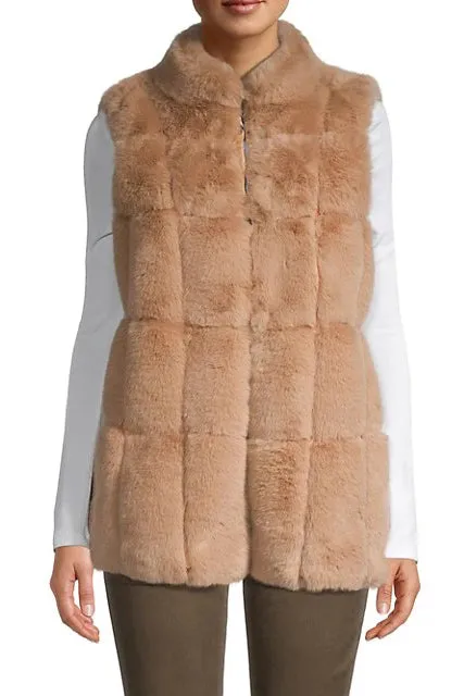 DUDINKA- Oversized faux fur vest