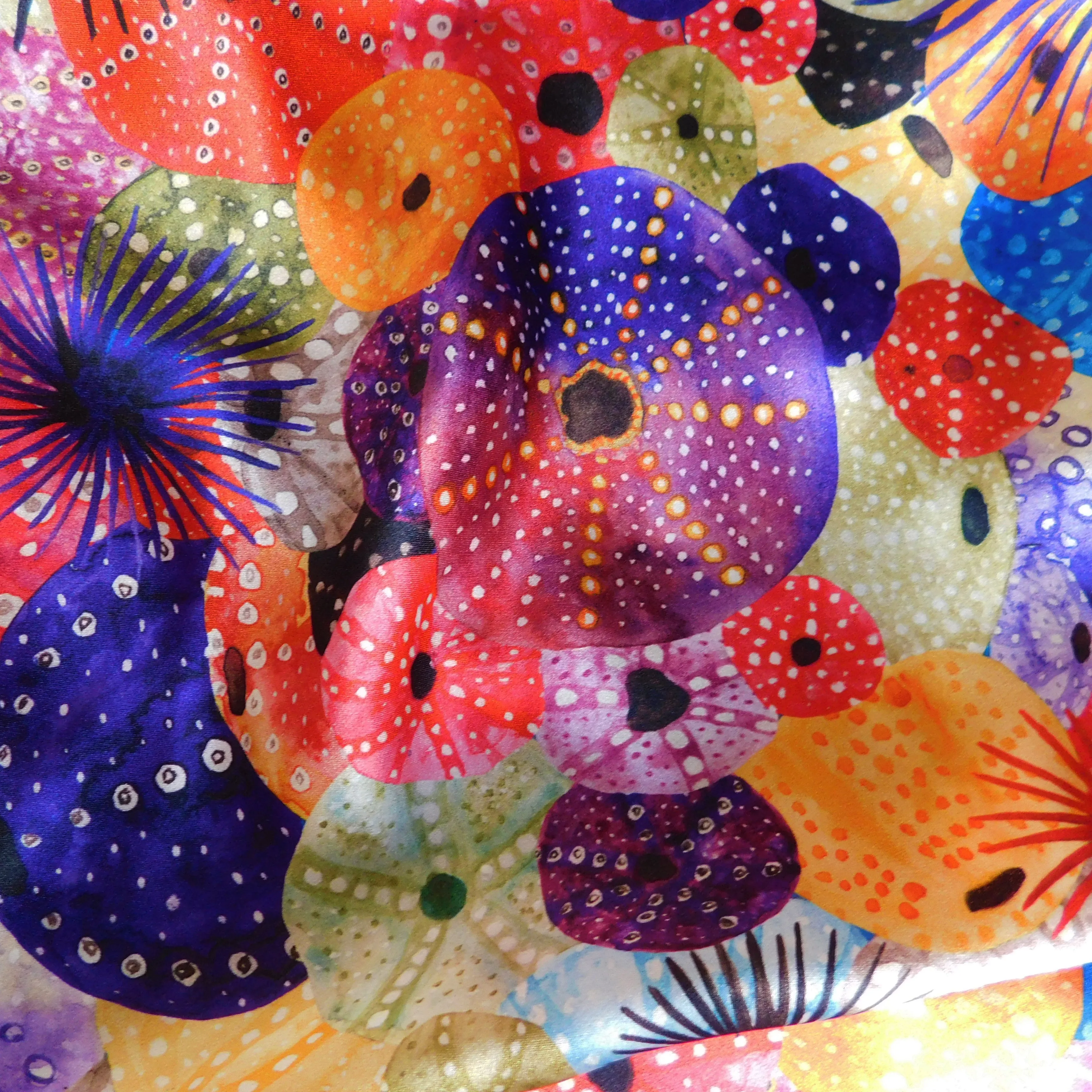 Echinozoa Sea Urchin Print Silk Scarf