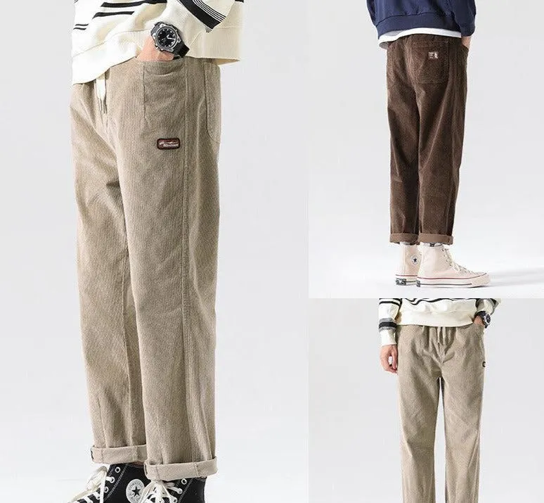 Elastic Waist Corduroy Pants