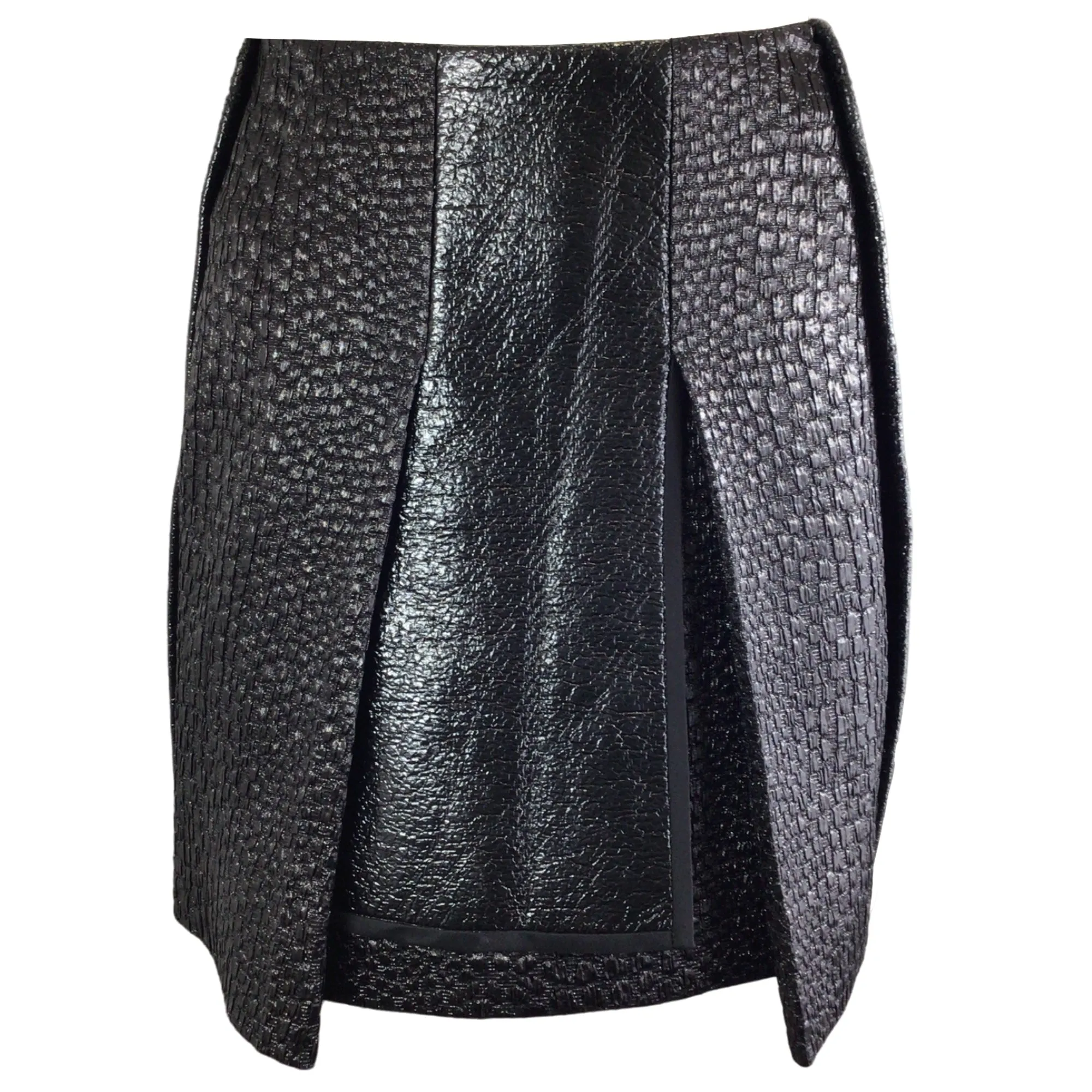 Ellery Black Mavericks Pleat Front Pebble Mini Skirt