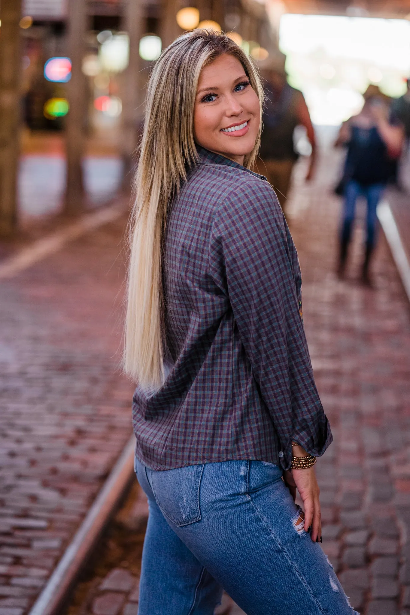 Embroidered Plaid Shirt