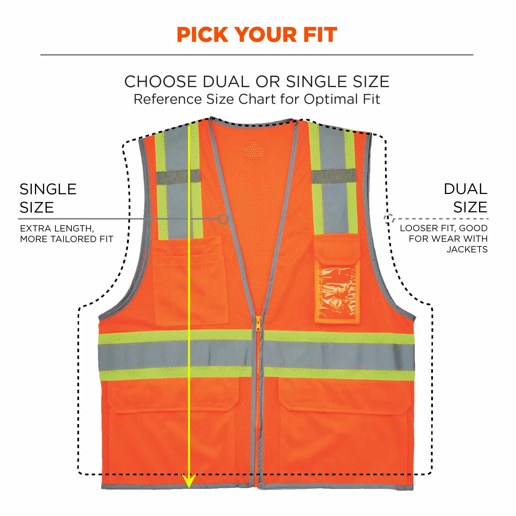 Ergodyne 24577 8246Z-S 3XL Orange Class 2 Two-Tone Mesh Vest - Single Size