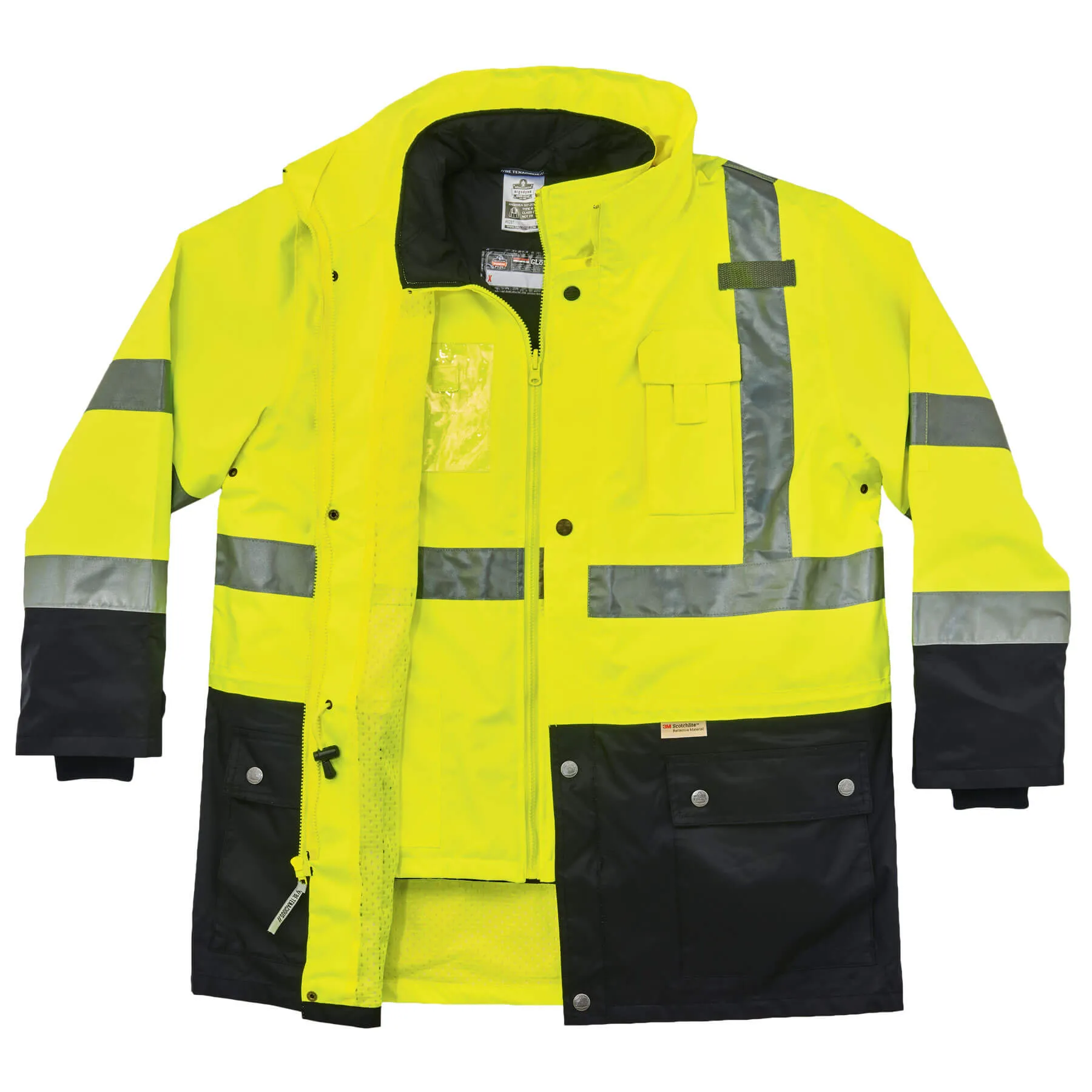 Ergodyne 25534 GloWear 8388 Type R Class 3/2 Thermal Jacket Kit, Large, HV Lime