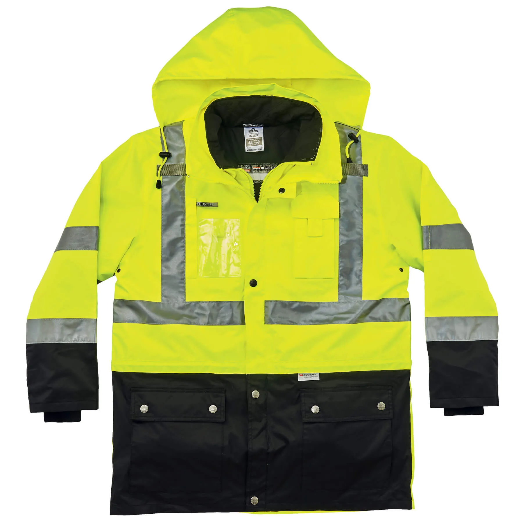 Ergodyne 25534 GloWear 8388 Type R Class 3/2 Thermal Jacket Kit, Large, HV Lime