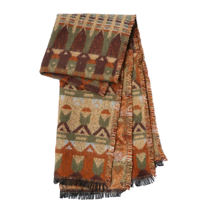 Ethnic Tibetan style versatile shawls, cloaks and blankets scarf