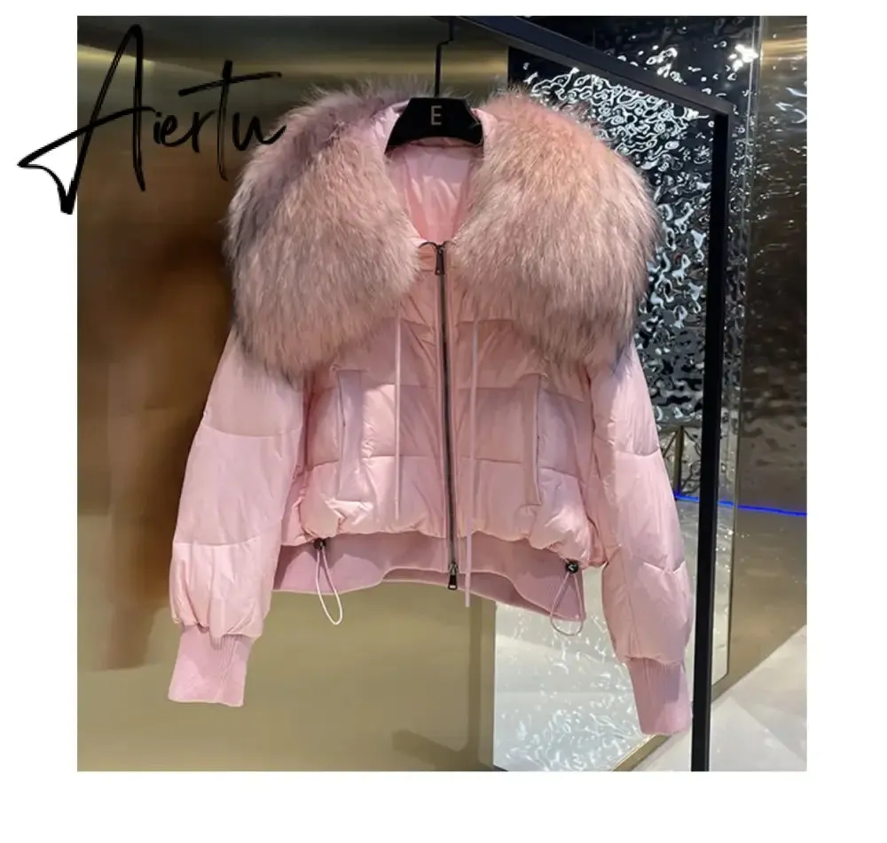 European Version Winter New Light Luxury All-match Big Fur Collar Loose Women's Long-Sleeved Bread Korean Version Down Jack