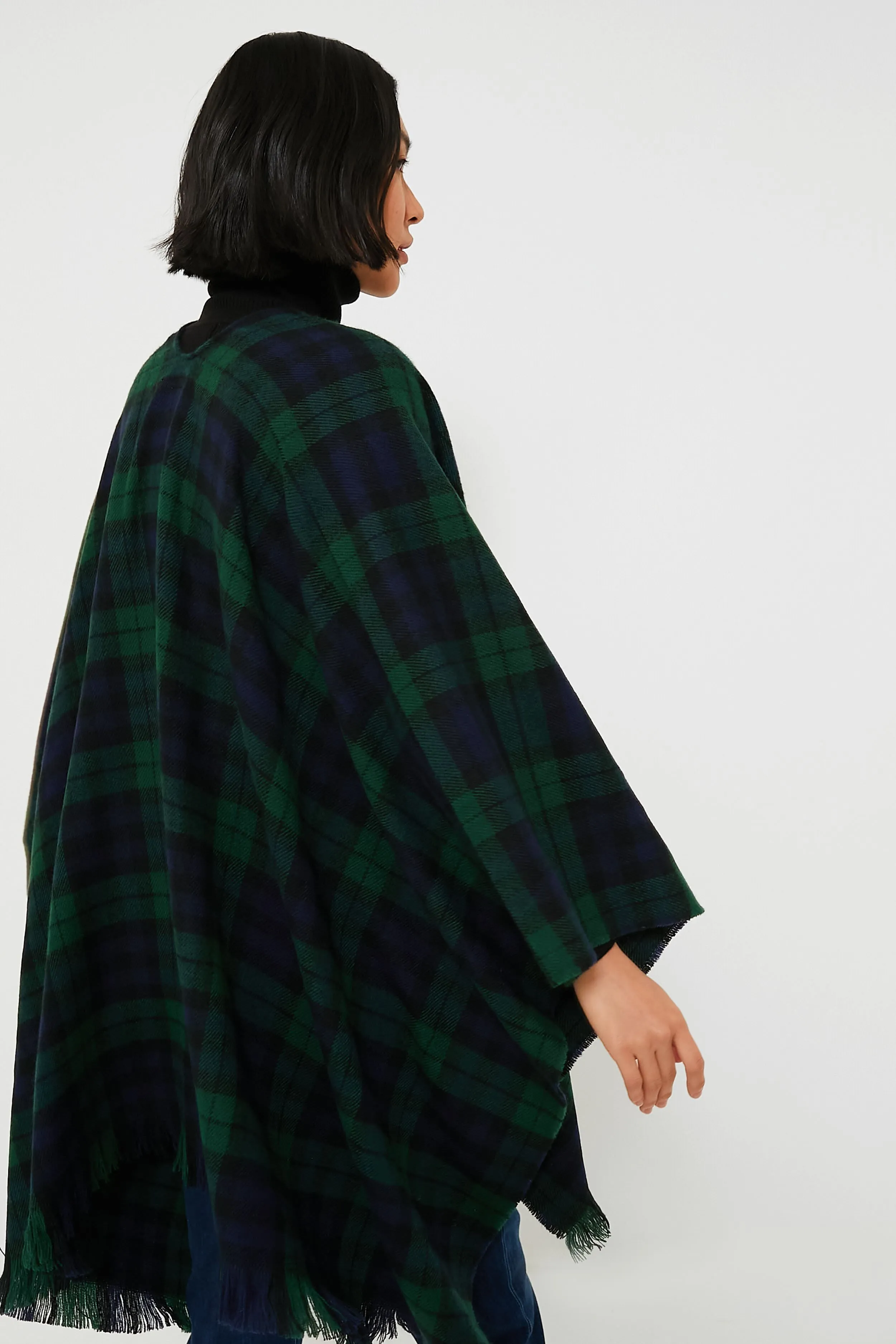 Exclusive Blackwatch Tartan Ruana Poncho