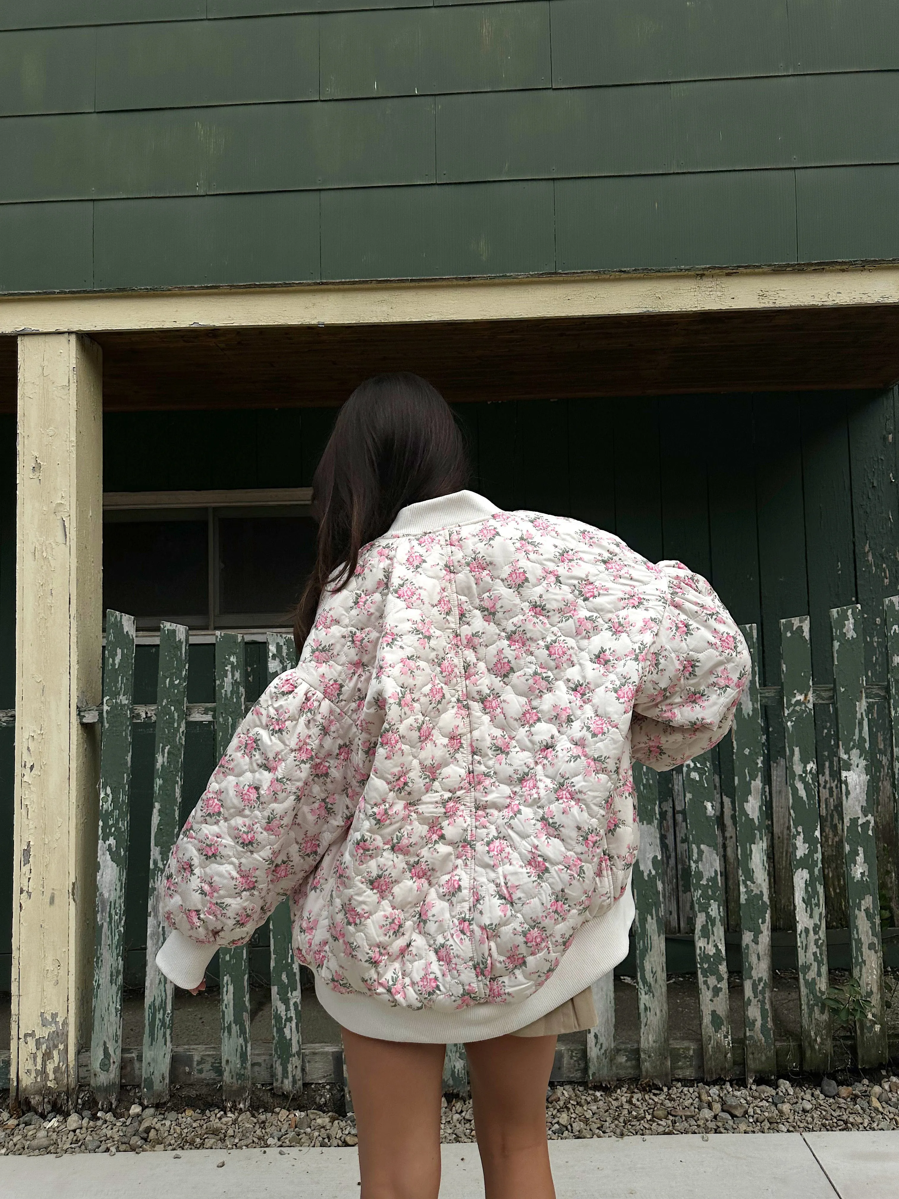 Fancy This Floral Bomber Jacket