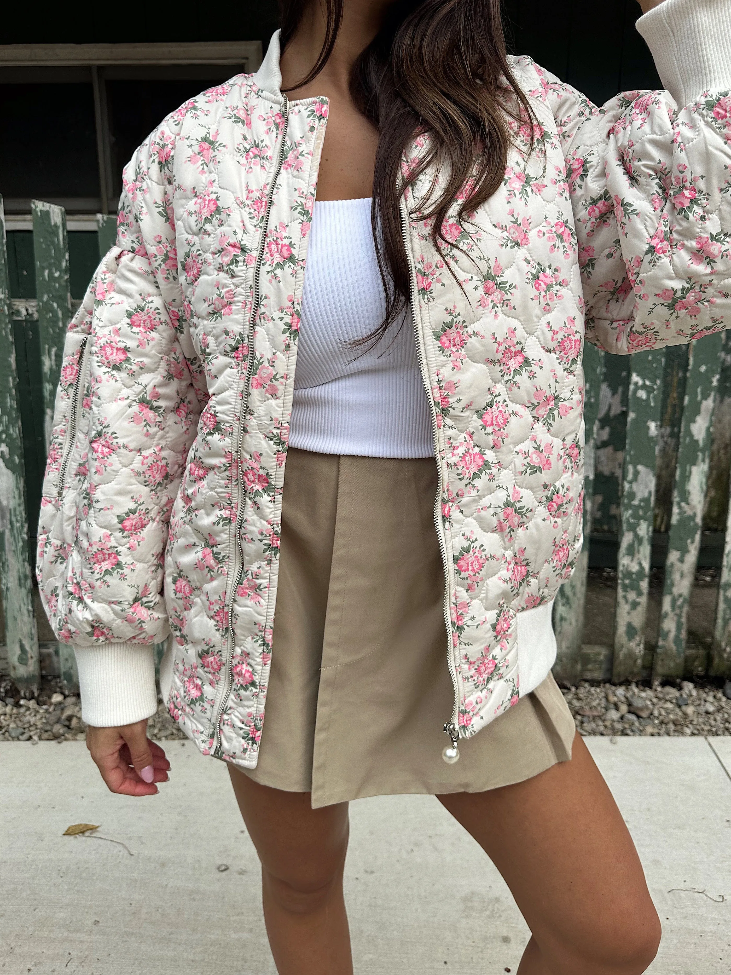 Fancy This Floral Bomber Jacket