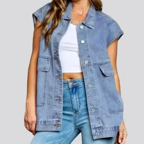 Fashion vintage women's denim vest