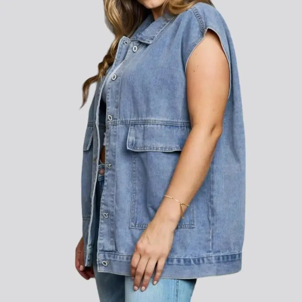 Fashion vintage women's denim vest