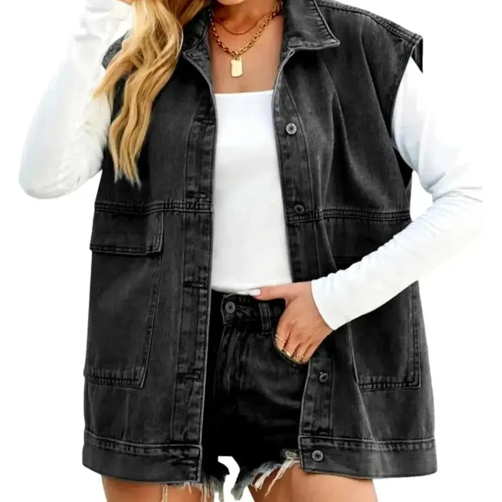 Fashion vintage women's denim vest