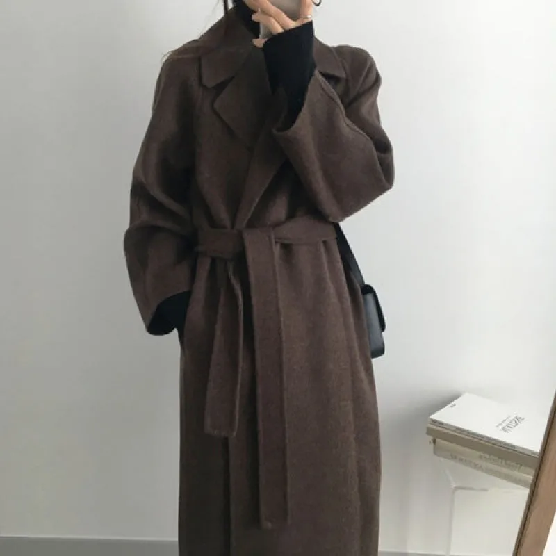 Fashionkova  outfit fall Korean Style Woolen Coat for Women Autumn and Winter New Small Mid-Length French Woolen Coat